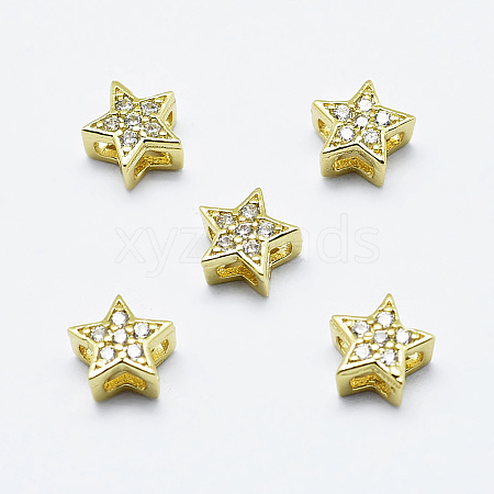 Brass Micro Pave Cubic Zirconia Pendants X1-ZIRC-G130-09G-NR-1
