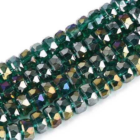 Electroplate Transparent Glass Beads Strands EGLA-N022-04A-D10-1