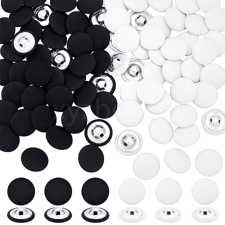 100Pcs 2 Colors 1-Hole Cloth Buttons DIY-NB0014-37-1