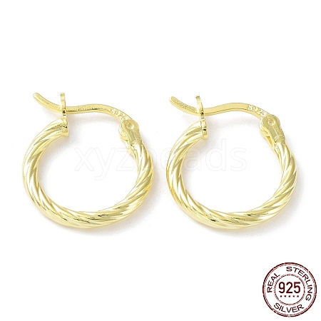 925 Sterling Silver Hoop Earrings EJEW-K258-03A-G-1