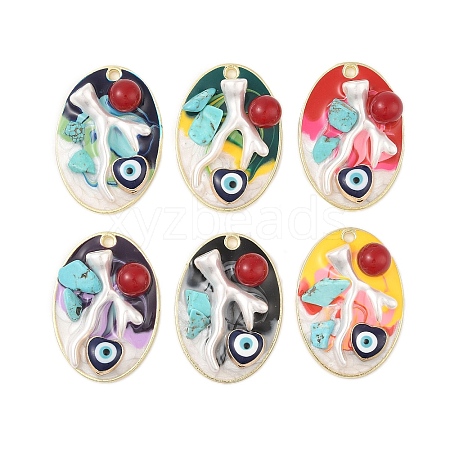 Rack Plating Alloy Enamel Pendants FIND-Z062-02G-1