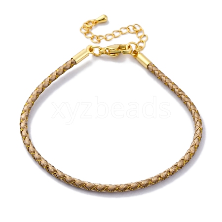 Polyester Cord Braided Bracelet Makings MAK-Z003-01G-27-1