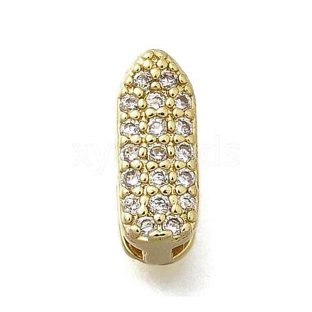 Brass Micro Pave Cubic Zirconia Letter Multi-Strand Links KK-D295-32G-09-1