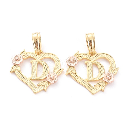 Real 18K Gold Plated Brass  Pendants KK-J042-43G-D-1