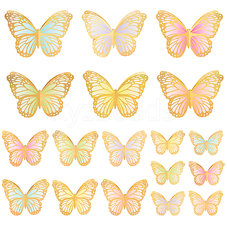 Coated Paper 3D Butterfly Display Decorations AJEW-WH0041-97-1