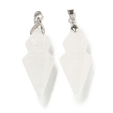 Natural Quartz Crystal Pointed Pendants G-F766-08AS-08-1