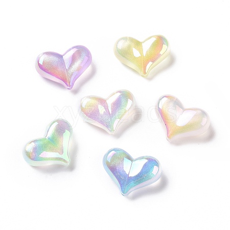 UV Plating Rainbow Iridescent Acrylic Beads OACR-C010-01-1