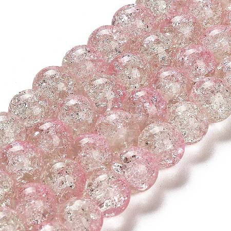 Spray Painted Crackle Glass Beads Strands CCG-Q002-10mm-01-1