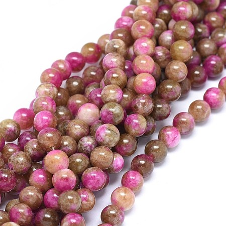 Natural Dyed Jade Beads Strands G-F601-A13-1