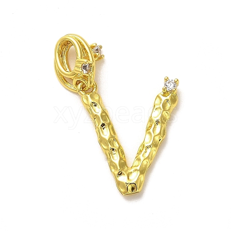 Rack Plating Brass Micro Pave Cubic Zirconia European Dangle Charms KK-L210-015G-V-1