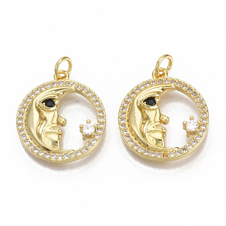 Brass Micro Pave Cubic Zirconia Pendants ZIRC-T014-025-NF-1