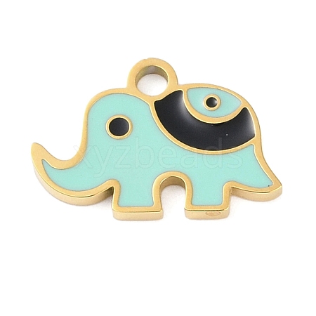 Ion Plating(IP) 304 Stainless Steel Enamel Charms FIND-Q111-02G-07-1