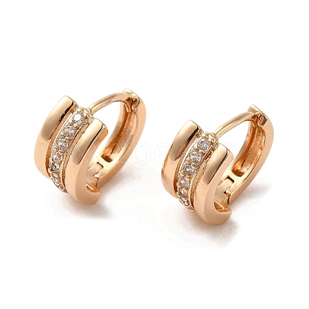 Brass Micro Pave Cubic Zirconia Hoop Earrings EJEW-C073-36KCG-1