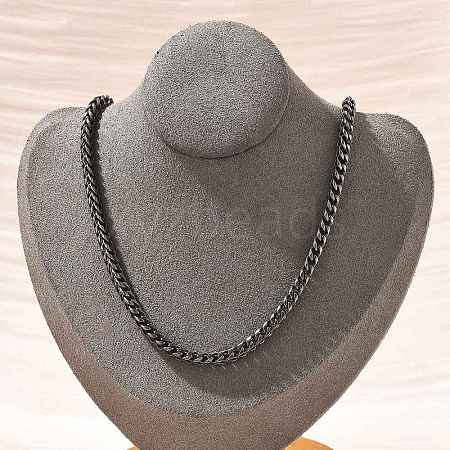 304 Stainless Steel Wheat Chain Necklaces for Women Men NJEW-A033-03B-AS-1