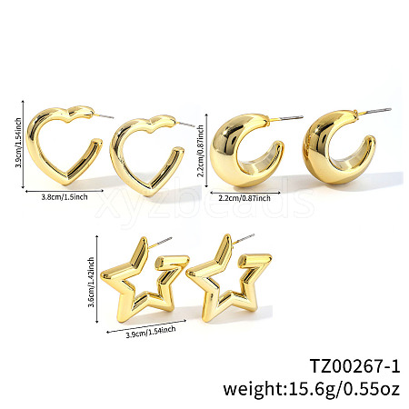 3 Pairs Elegant Fashionable Plastic Earring Sets ZG6884-1-1