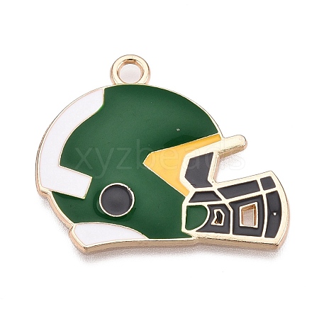 Rugby Theme Alloy Enamel Pendants ENAM-T021-05KCG-1