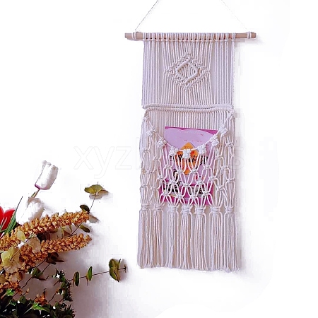 Bohemian Macrame Woven Cotton Magazine Holder PW-WG34399-01-1