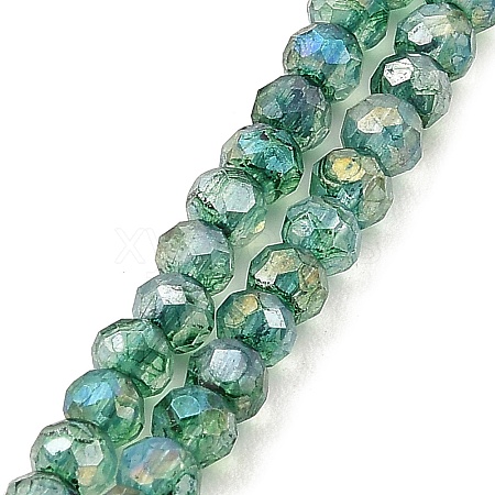 Spray Painted Imitation Jade Glass Beads Strands GLAA-P058-01A-05-1