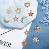12Pcs 6 Style Alloy Rhinestone Pendants FIND-FH0002-72-5