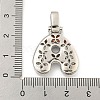 Brass Micro Pave Clear Cubic Zirconia Pendants KK-B099-01P-A-3