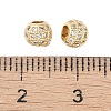 Rack Plating Brass Micro Pave Clear Cubic Zirconia Beads KK-Z060-21G-3