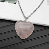 Natural Rose Quartz Pendant Necklaces CY8832-5-1