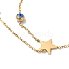 Titanium Steel Royal Blue Enamel Evil Eye & Star Ring Bracelets for Women BJEW-G719-05G-2