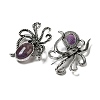 Natural Amethyst Octopus Brooch G-Z050-01D-2