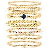 7Pcs Brass Round Beaded Bracelets for Women SB9067-8-1