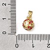 Brass with Red Enamel Charms KK-CBAA632-39G-3