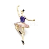 Dancer Alloy Purple & Pink Enamel Pin Brooches JEWB-C037-06G-1