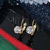 Crystal Rhinestone Leverback Earrings EJEW-H105-33G-2