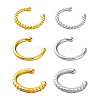 12Pcs 6 Styles Brass C-Shaped Cuff Earrings EJEW-GO0003-29-1