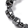Round & Faceted Bicone Drum Synthetic Non-magnetic Hematite Beaded Stretch Bracelets for Women BJEW-Q345-02-2
