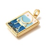 Tarot Card Brass Enamel Pendents KK-R212-02G-03-2