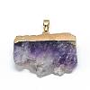 Natural Druzy Amethyst Pendants G-R435-37-3