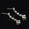 Rhombus Brass Crystal Rhinestone Pendant Necklaces & Stud Dangle Earrings Sets for Womenn FS-WG6562E-01-2