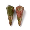 Natural Unakite Pendants G-G848-01P-03-2