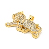 Rack Plating Brass Micro Pave Clear Cubic Zirconia Pendants KK-K341-63G-2