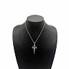 Vintage Zinc Alloy Cross Pendant Necklace for Men Women IU0764-3-1