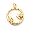 Rack Plating Brass with Cubic Zirconia Pendants and Shell KK-Q017-11G-1