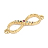 Brass Micro Pave Colorful Cubic Zirconia Infinity Connector Charms KK-Q028-65G-2