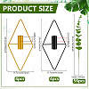 8Pcs 2 Styles Rhombus Iron Wall-mounted Vase AJEW-DR0002-97-2