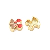 Christmas Brass Enamel Beads KK-I474-G21-2