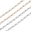  4 Yard 2 Style Rhinestones Cup Chains with ABS Plastic Pearl Beaded LCHA-NB0001-01-1