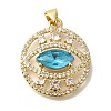 Brass Micro Pave Cubic Zirconia Pendants KK-K389-041G-1