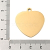 Valentine's Day PVD Vacuum Plating 201 Stainless Steel Pendants STAS-L079-24G-02-3