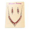 Alloy Rhinestone Necklaces & Stud Earring Sets for Women SJEW-U001-01P-01-2