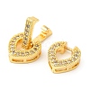 Rack Plating Brass Pave Clear Cubic Zirconia Fold Over Clasps KK-Q781-07G-3