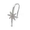 Brass Micro Pave Clear Cubic Zirconia Hoop Earring Findings KK-H521-01P-1